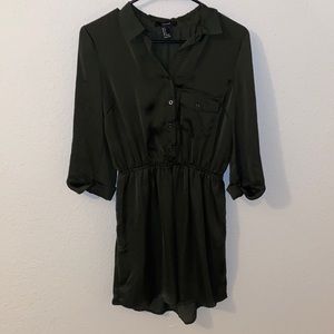 Forever 21 green dress button up